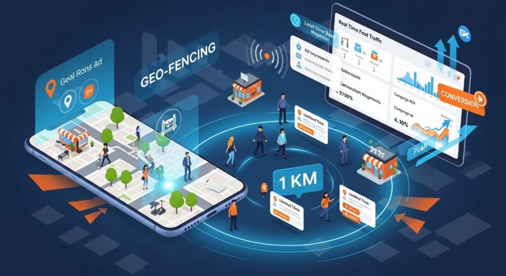 Geo-Fencing Ads Targeting Customers Within 1 KM Radius