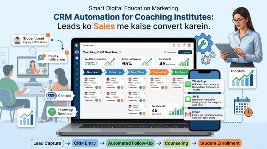 CRM Automation for Coaching Institutes Leads ko Sales me kaise convert karein