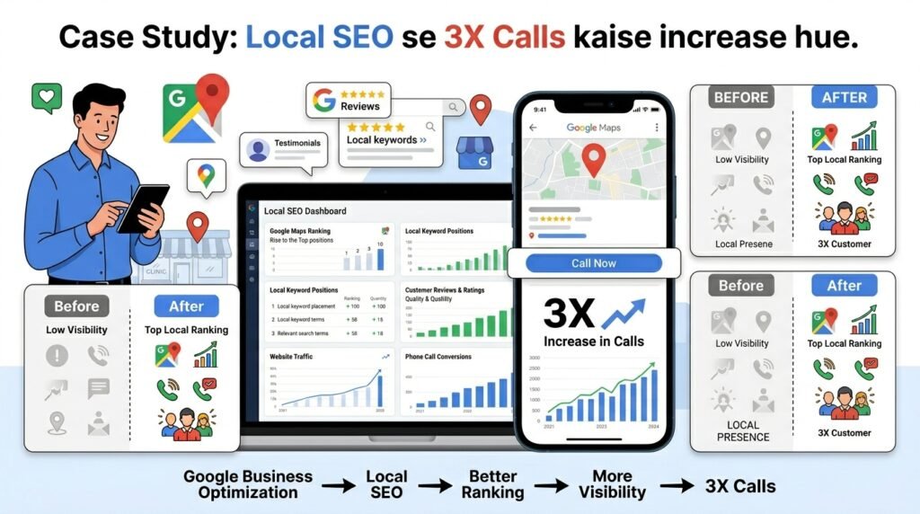 Case Study Local SEO se 3X Calls kaise increase hue