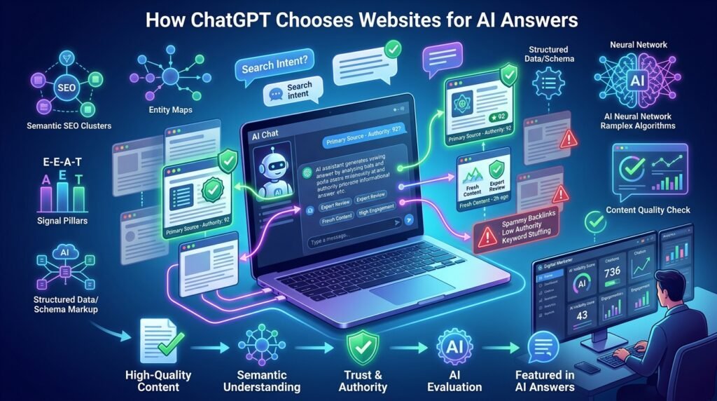 How ChatGPT Chooses Websites for AI Answers