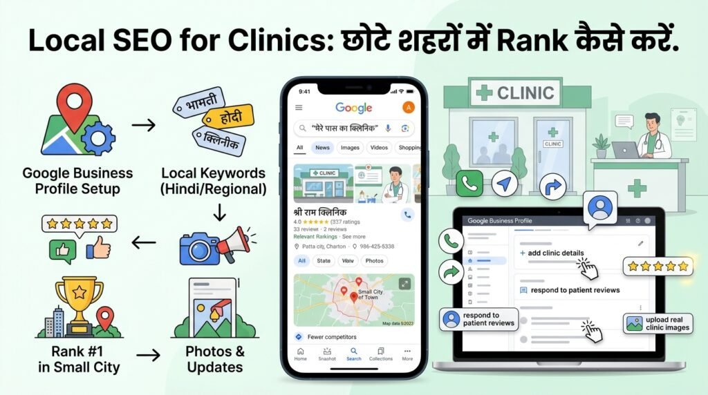 Local SEO for Clinics छोटे शहरों में Rank कैसे करें