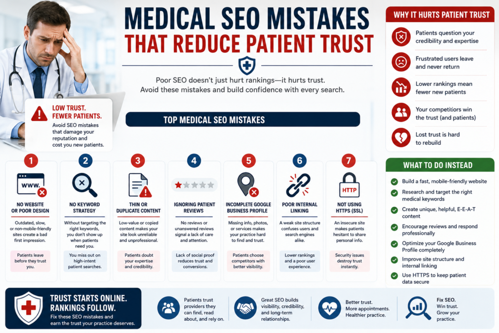 Medical SEO Mistakes That Reduce Patient Trust